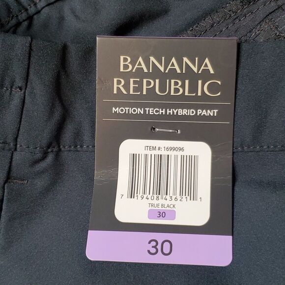 Banana Republic Mens Size 30 NWT Motion Tech Hybrid Pant True Black 1699096 - Picture 6 of 9